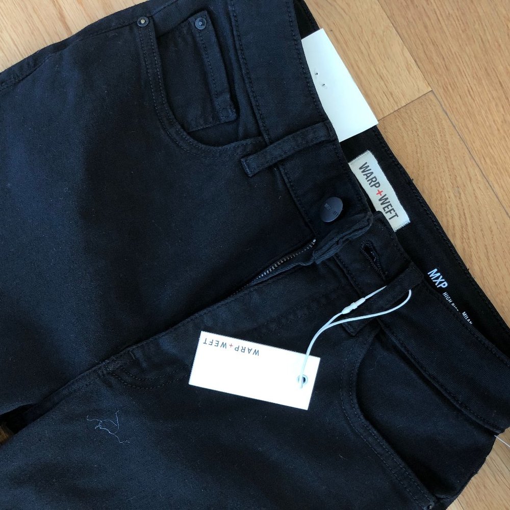 WARP + WEFT Black High-Waisted Boot-Cut Jeans